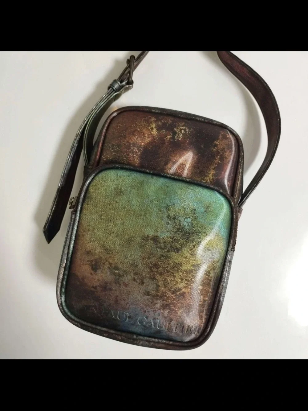 Jean Paul Gaultier Two-Tone Brown and Green Messenger Bag